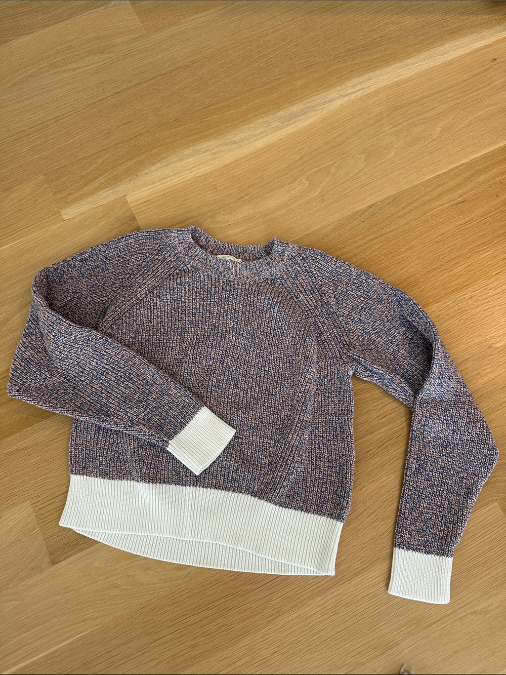 rag & bone Marled Crewneck Sweater with Ivory Trim